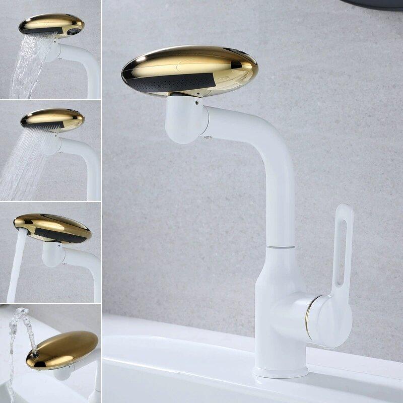 4 Modes Gray Kitchen Faucet Waterfall Stream Sprayer Head Sink Mixer Water Tap Accessories Chrome Hot and Cold Kitchen Faucet