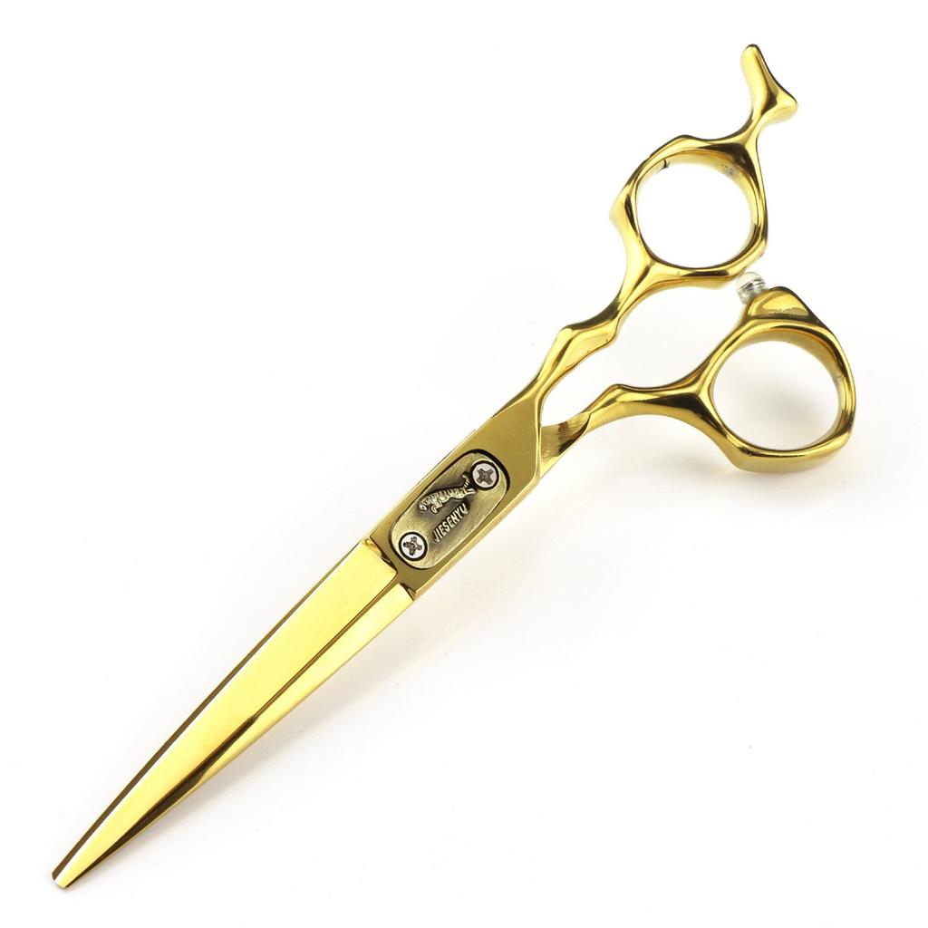 6.0 Inch Black And Gold, Leopard, Personalized, Hair Scissors, Hair Scissors, Flat Scissors, Bangs Scissors