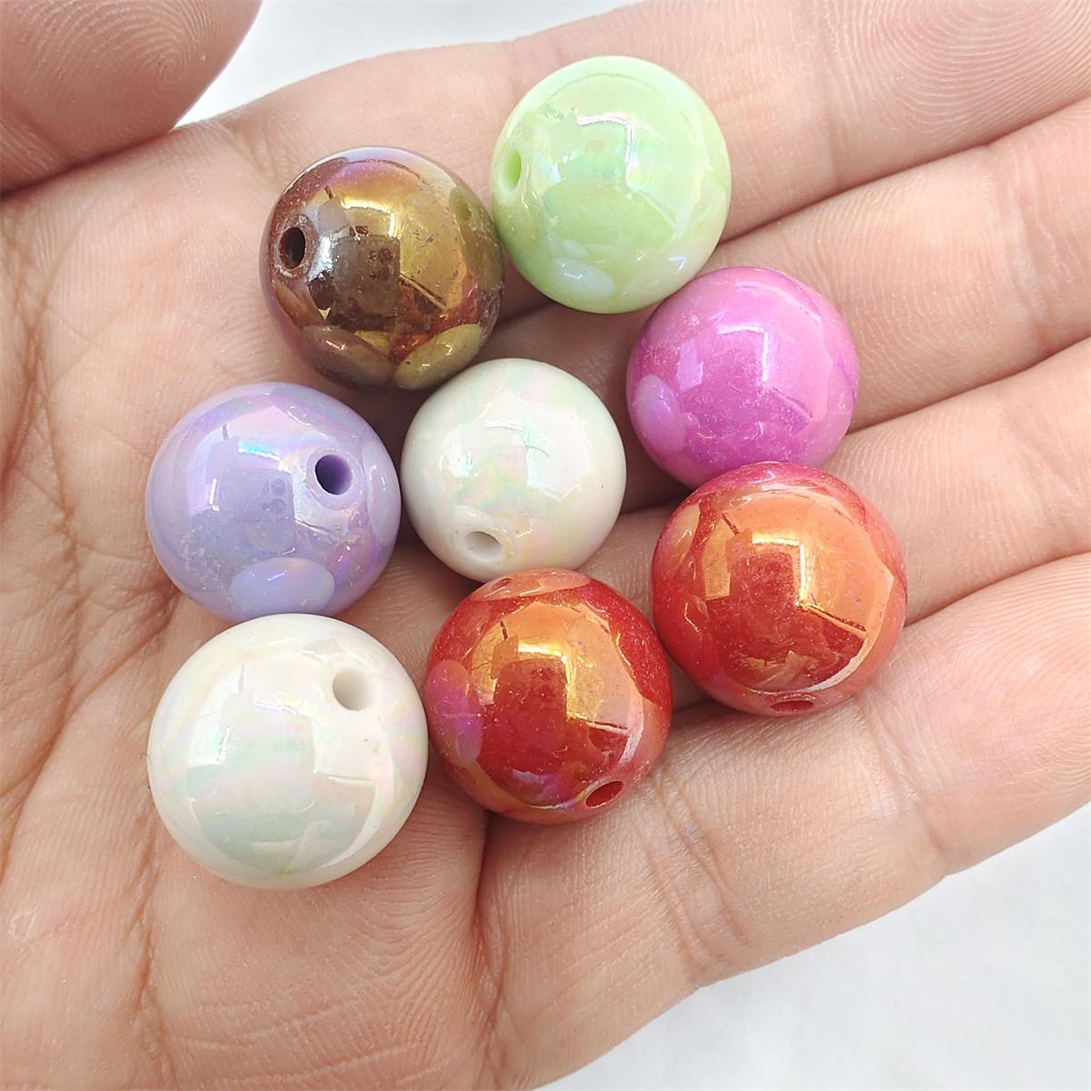 

10 шт. круглые бусины из бисера, ювелирные аксессуары, AB волшебный цвет, браслет, ожерелье, модный креативный темный отдел разноцветный