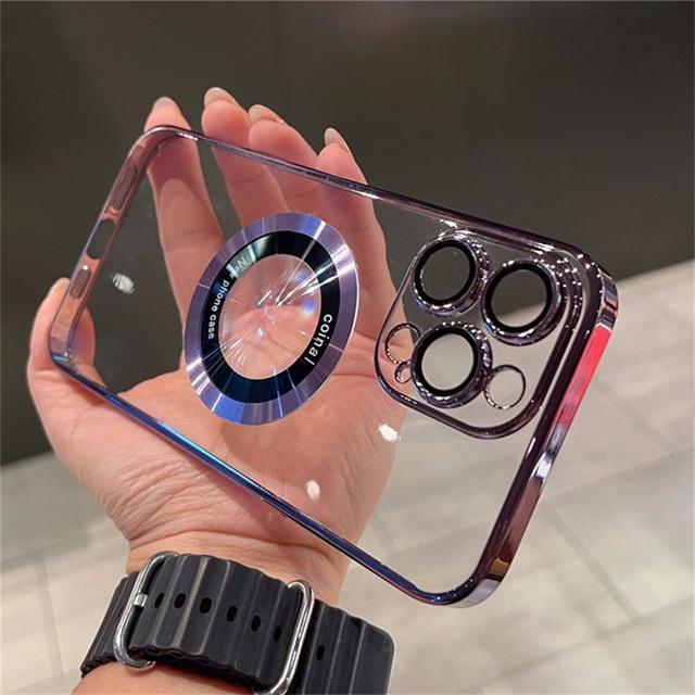 Luxury Plating Magnetic For Magsafe Wireless Charging Case For Iphone 14 Pro Max 13 12 11 X Xs Xr 7 8 Plus Se Hard Clear Cover
