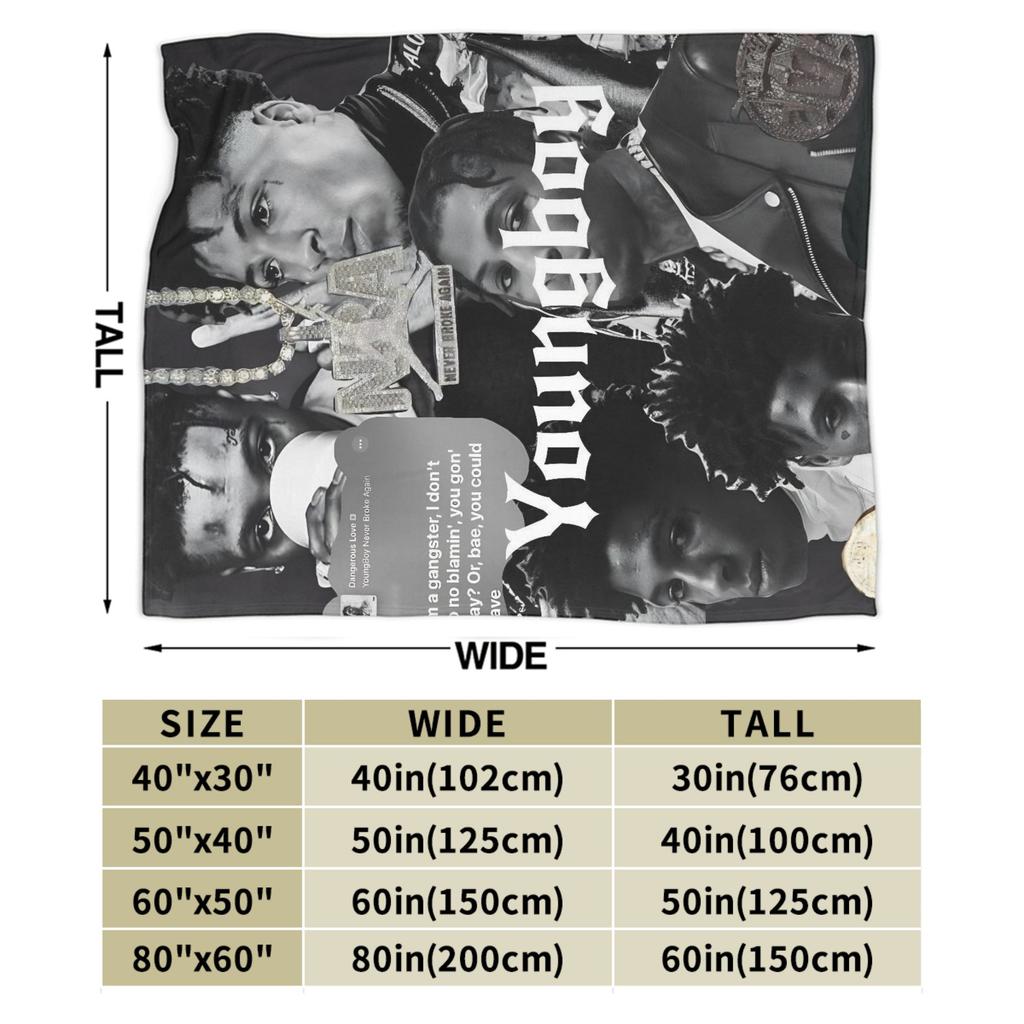 YoungBoy Never Broke Again Decken Super Warm Street Trend Plüsch Überwurfdecke Für Reisen im Freien Flanell Bettdecke Bettbezug
