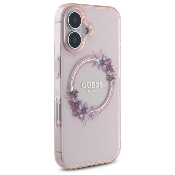 Guess Guhmp16Shfwfcp Iphone 166.1 Różowy/Pink Hardcase Iml Flowers Wreath Magsafe
