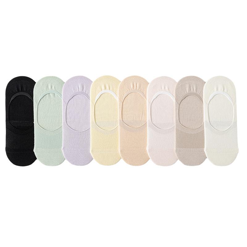 Ultra-invisible Thin Women's Boat Socks, Solid Color, Simple, Breathable, Sweat-absorbent, and No Heel Drop