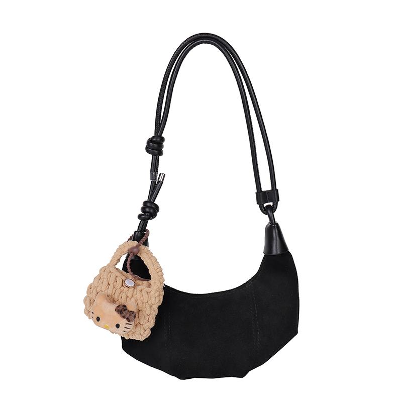 

2026 High Quality Versatile Zipper Commute Women s Crossbody Bags Faux Suedet Large Capacity Simple Solid Colors Shoulder Bags чёрный