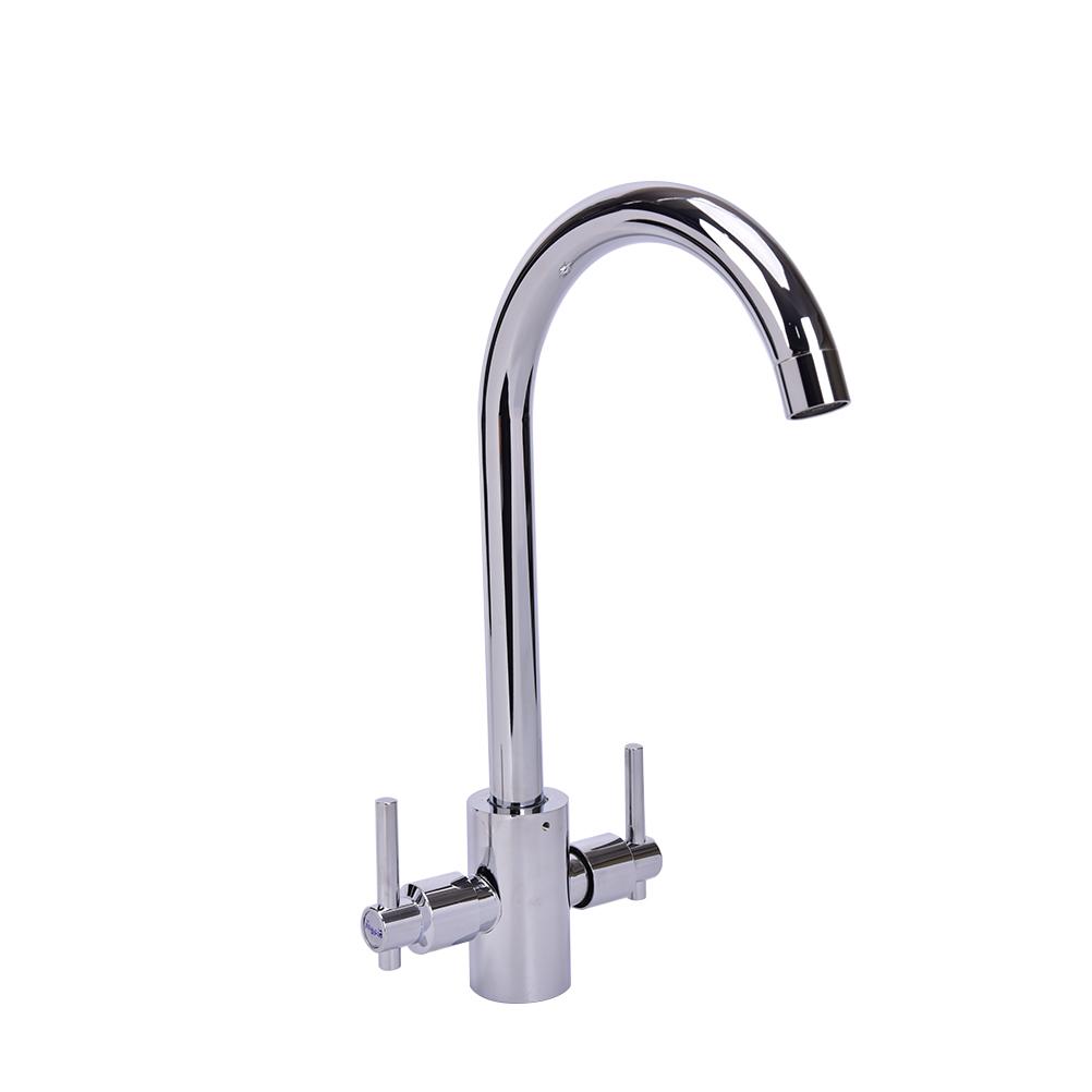 Modern Kitchen Sink Mixer Taps Swivel Spout Dual Lever Tap Mono Brushes Faucet Modern Kitchen Sink Mixer Taps Swivel Spout Dual Lever Tap Mono Brushes Faucet