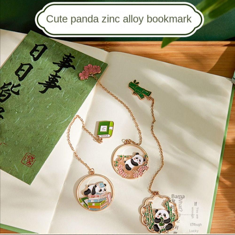 panda Metal panda Bookmark cartoon Book Page Marker Creative cartoon panda Bookmark  Book Lovers