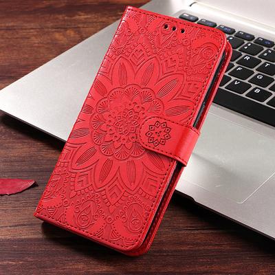 Embossed Flowers PU Leather Wallet Case for Samsung Galaxy Xiaomi Redmi Huawei OPPO VIVO Card Pocket Flip Cover