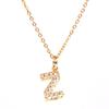 New Diamond Clavicle Necklace with 26 Alphabet Pendants - Stylish European and American Jewelry