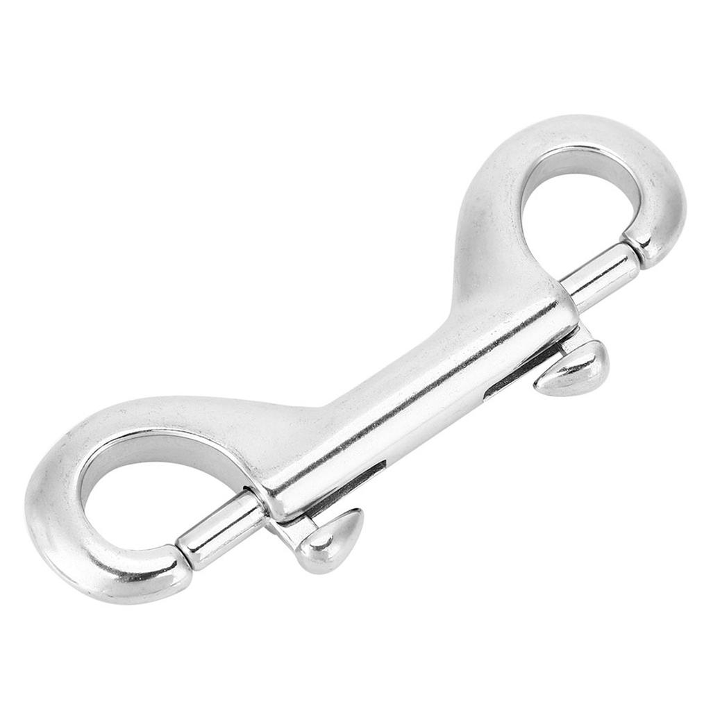 Silver Durable Stainless Steel Double Ended Clip Hook Bolt Snap Scuba Diving Buckle