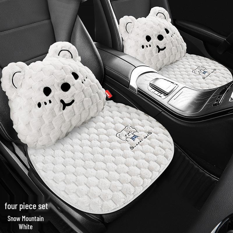Universal Plush Fleece Car Seat Cushion: Thick, Cozy, and Cute for Autumn and Winter