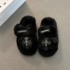 Soft fluffy slippers female cute cross home wear fashion indoor hair mop
