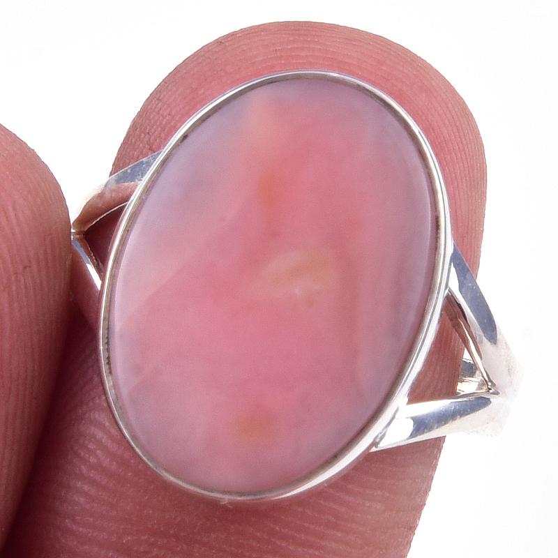 

Natural Pink Opal Gemstone Handmade 925 Solid Sterling Silver Ring Size 9 I3N16