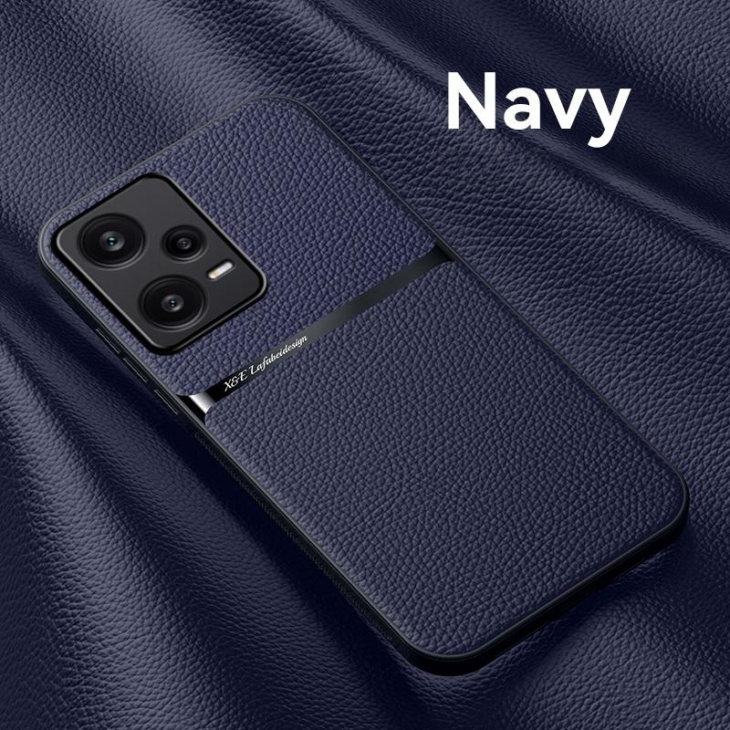 For Xiaomi Redmi Note 12 5G Case Built-in Metal Plate Phone Case For Redmi Note 12Pro Note12 Pro Leather Car Magnetic Back Cover