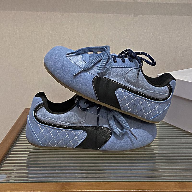 Atmosphere moral training shoes women's leather spring new inner height increase soft sole mango head ugly cute leisure sports Forrest Gump shoes