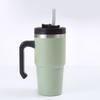 Stainless Steel Vacuum Insulated Travel Mug With Handle Straw 20oz Double Wall Cold Retention Cup Car Office