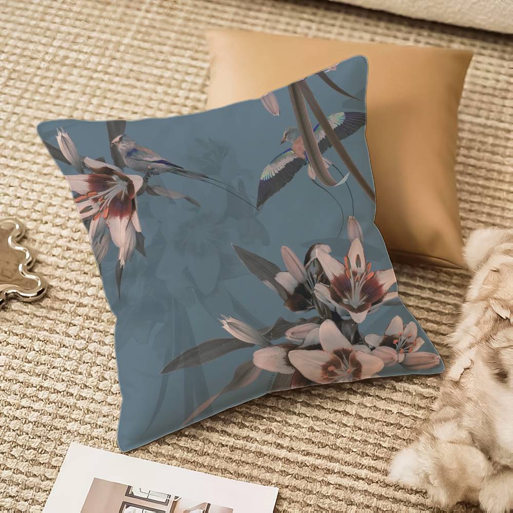 Klassischer A-Allsaints Blumen-Kissenbezug Milbenschutz Verdeckter Reißverschluss Sofa Bett