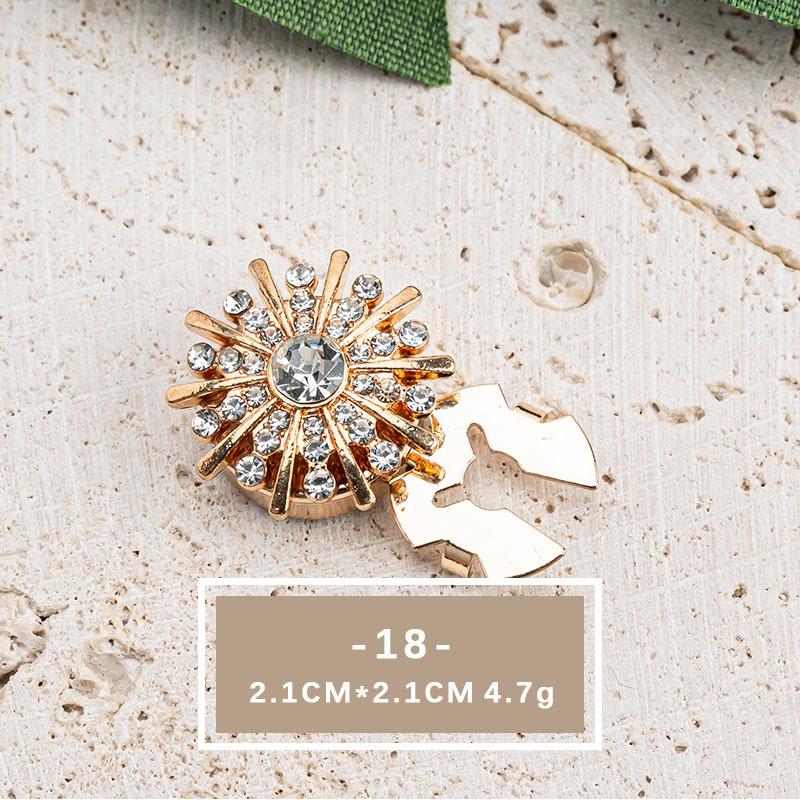 4/2pcs Crystal Pearl Button Covers Detachable Clip-On Shirt Coat Decorative Buttons Sewing Button for DIY Blouses Clothing