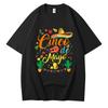 Unisexs Loosefit Cotton Printed Shortsleeve Tshirt with Sombrero and Cactus Patterns Casual Cotton Street Party Shortsleeve