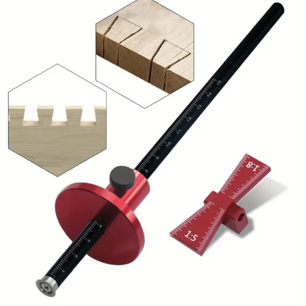 Woodworking European Scriber, Blade Type Woodworking Scriber, Tenon Scriber, Measuring Tool Multi-functional Positioning Ruler
