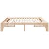 Brown Bed Frame 180 x 200 cm Solid Pine Wood