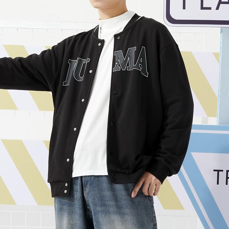 Puma Letter Print Casual Single-Breasted Long Sleeve Jacket Men Jackets Black 681267-01