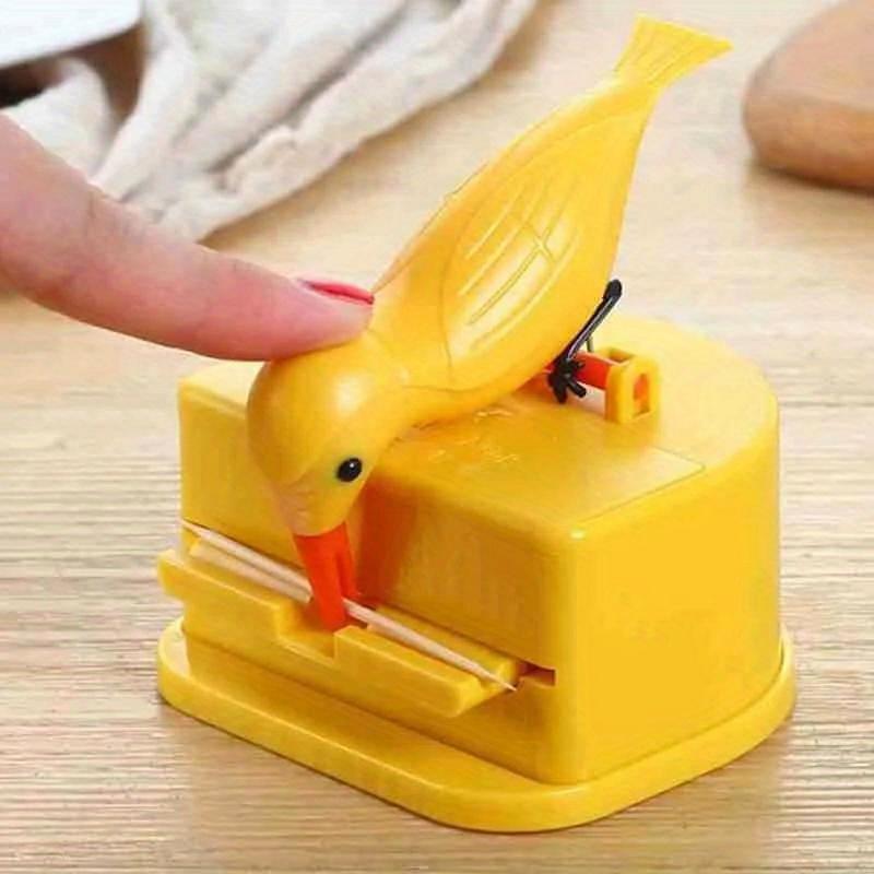 1Pc Plastic Bird Toothpick Dispenser - Automatic Toothpick Holder, No Electricity Required, Featherless, Home Kitchen Decor Accessory