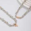 Punk 2 Pcs/Set Plastic CCB Beads Chain Necklace for Women Vintage Small Heart Choker Necklace Simple Fashion Jewelry Gift