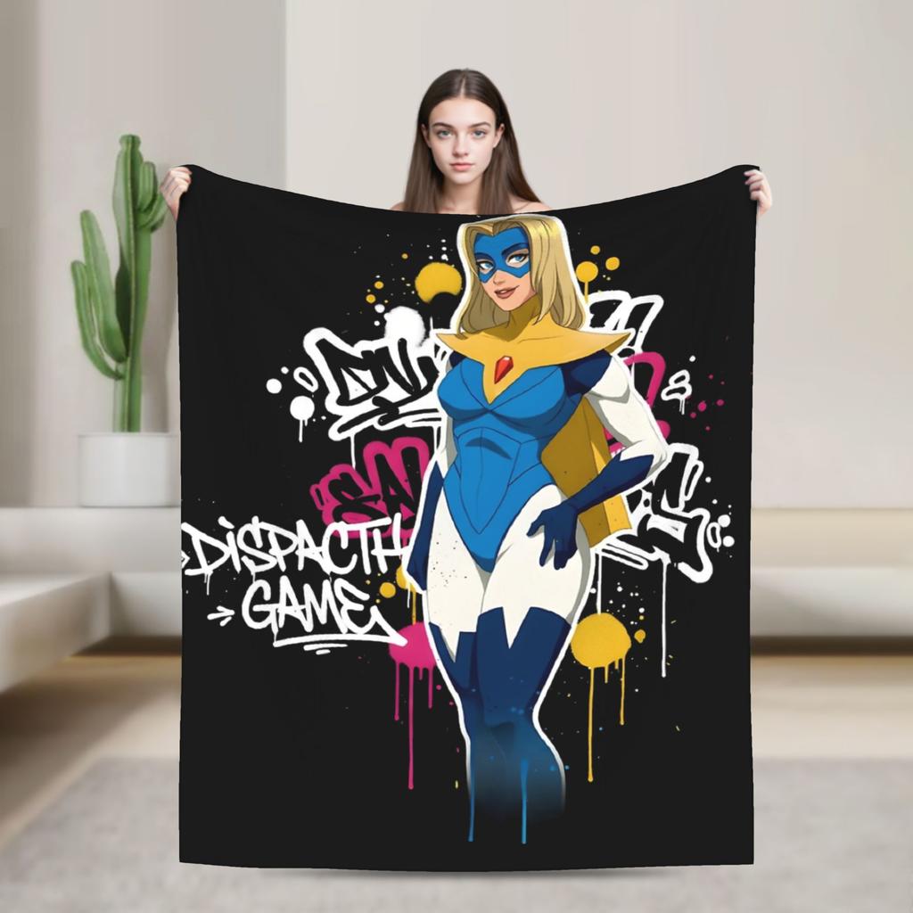 Super Soft Dispatch Game Character Collage  Throw Blanket Premium Fleece Flannel Lightweight  Bed Blanket Cozy Fluffy Blankets