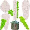 Rose Leaves Silicone Mold Set, 5 Pieces, Pink Fondant Molds for Cake Decorating