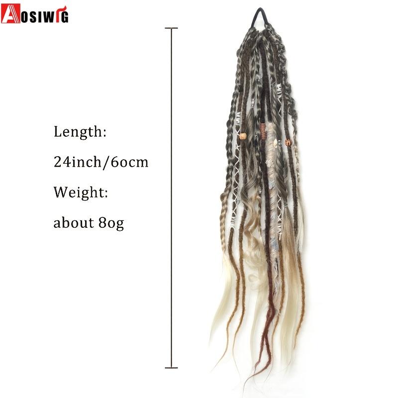 24 Inch Synthetic Handmade Braided Ponytail for Women Mixed Braid Patterns Easy Install Versatile Look Daily Party Cosplay