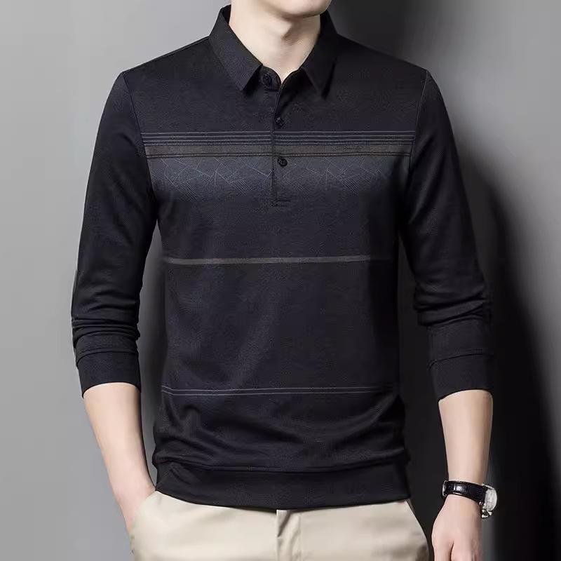 Long-sleeved T-shirt Men's POLO Shirt Thin Single-wear Top Spring and Autumn Bottoming Shirt New T-shirt Men's T-shirt