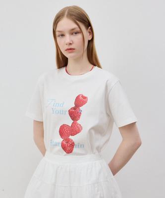 OIOI COLLECTION Fruit Short Sleeve T-Shirt [Pink]