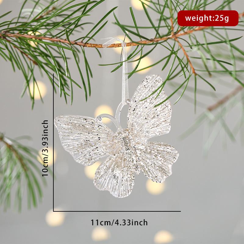2026 Christmas Glitter Snowflake Acrylic Pendants for Tree Decoration