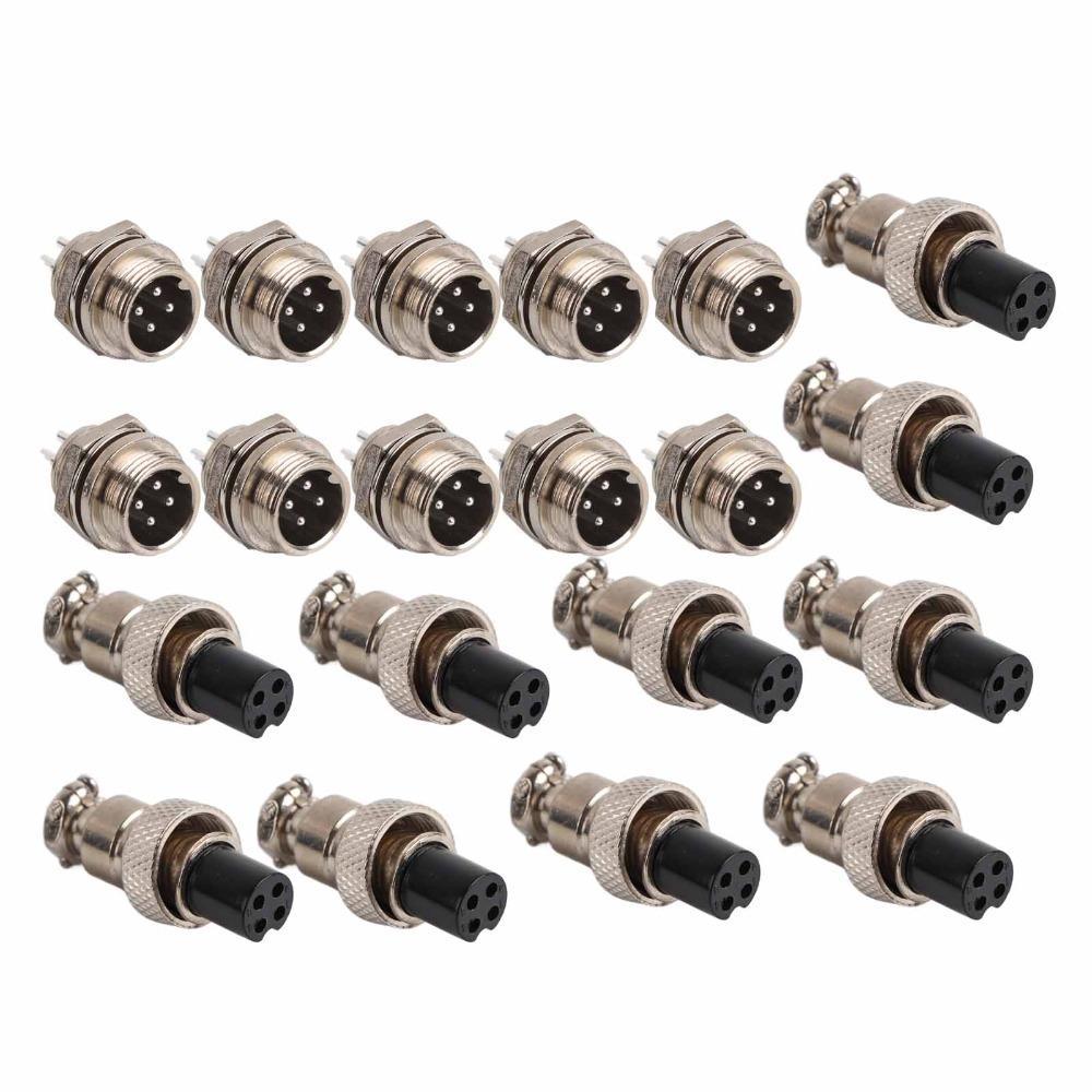 10 Set Electronic Components GX12 Aviation Connector 12mm 5A Aviation Plug 4 Pin Waterproof Socket Connector Communications