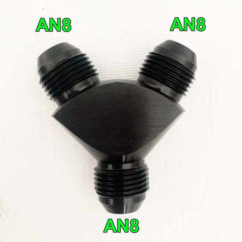 Tee Oil Pipe Joint , Block Y Adapter Fittings Adaptor Male Thread AN4 AN6 AN8 AN10 Aluminium Fuel Oil Hose Fitting Pipe Joint