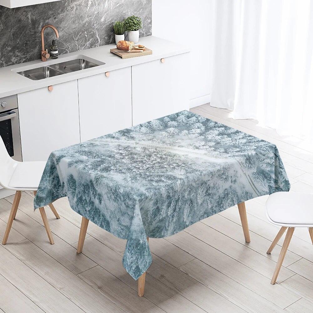 Snowflake Ice Tablecloth Wedding Party Restaurant Banquet Decoration Waterproof Rectangular  Home Table