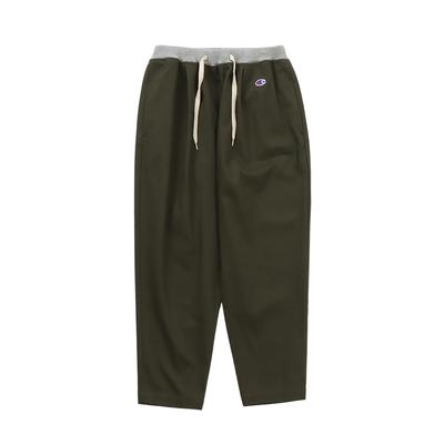 Long Slash Pockets On Both One Point Logo Basic Olive [Champion] Pants, Kids, 100% Cotton, Sides, Embroidery, CK-Z202