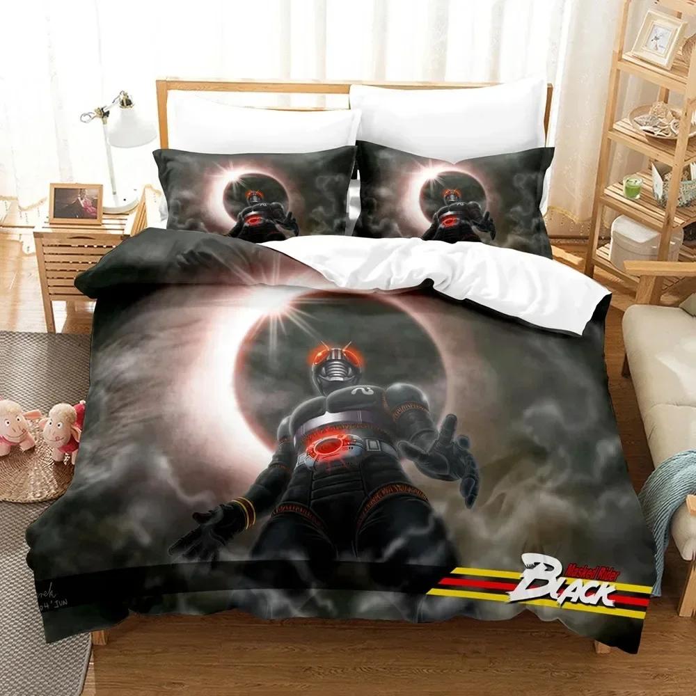 3D Kamen Rider Bedding Set Printed Bed Set With Pillowcase Bed Duvet Cover Soft Single Double Queen Super King Size Home Textile