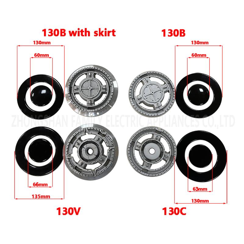 High Temperature Resistant AL Base 48/68/93/125/131mm Quality Heat Resist Aluminum Parts Seat Burner for 55/75/100/130/135mm Cap