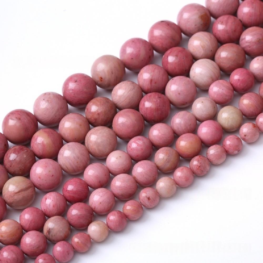 Red Rhodonite Natural Stone 4/6/8/10/12mm Beads 15"Strand Smooth Loose Spacer Beads for Jewelry Making DIY Bracelets Accessories