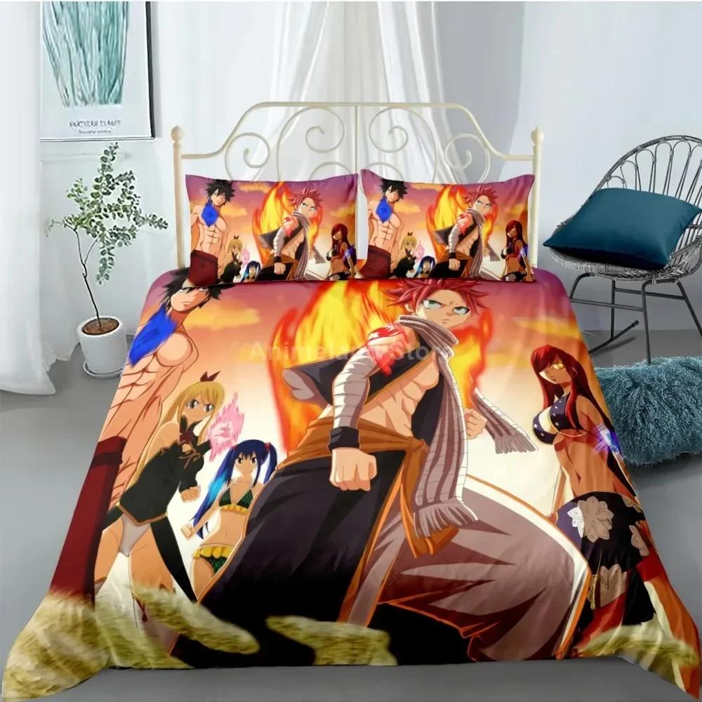 Fairy Tail Bedding Set Anime Duvet Cover Quilt Duvet Cover Sets Home Decor Twin Single Queen King Size Fashion Gift Cartoon