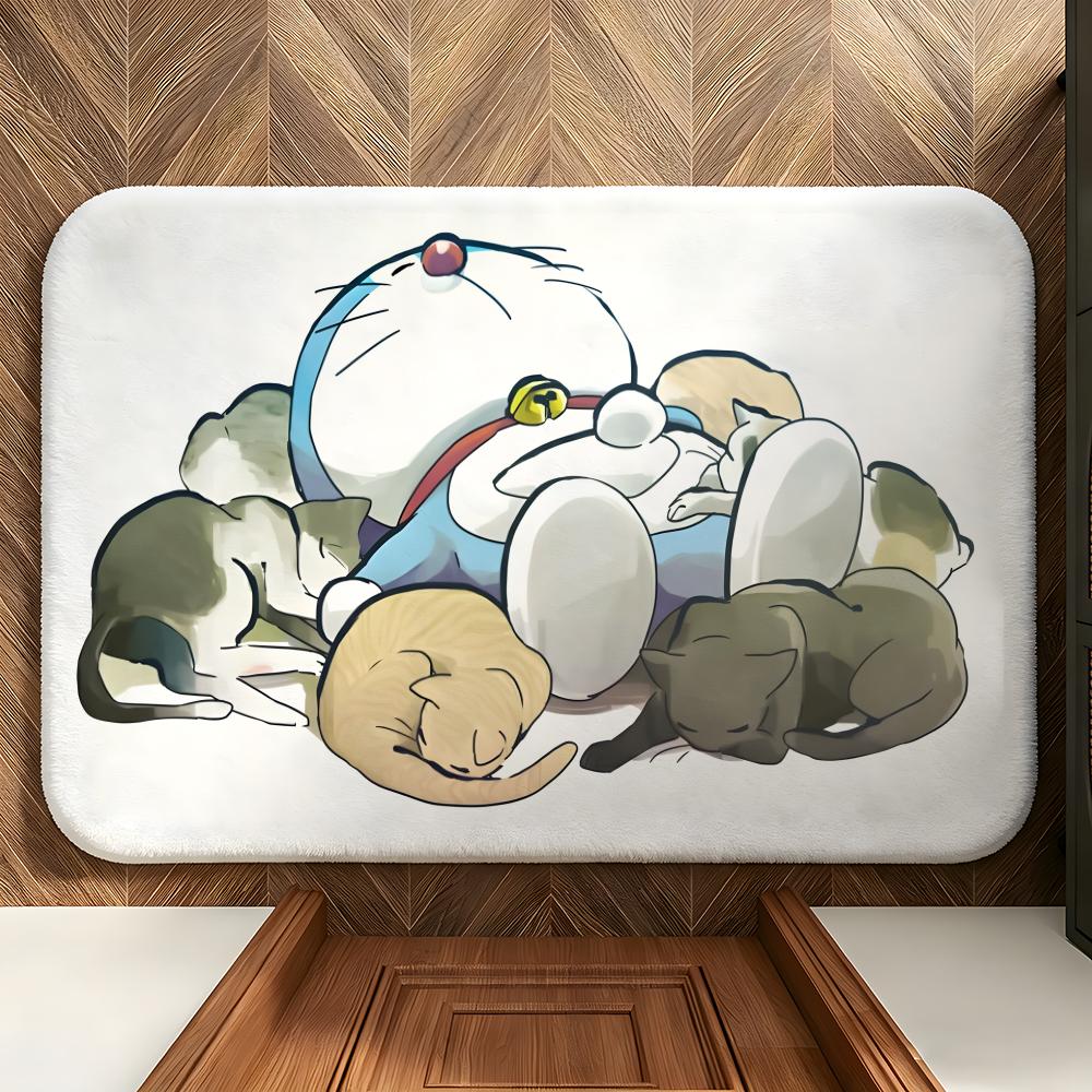 anime D-DORAEMON Floor Mat Soft Flannel Floor Mat Suitable for Entryways, Living Rooms, Bedrooms, and Bathrooms