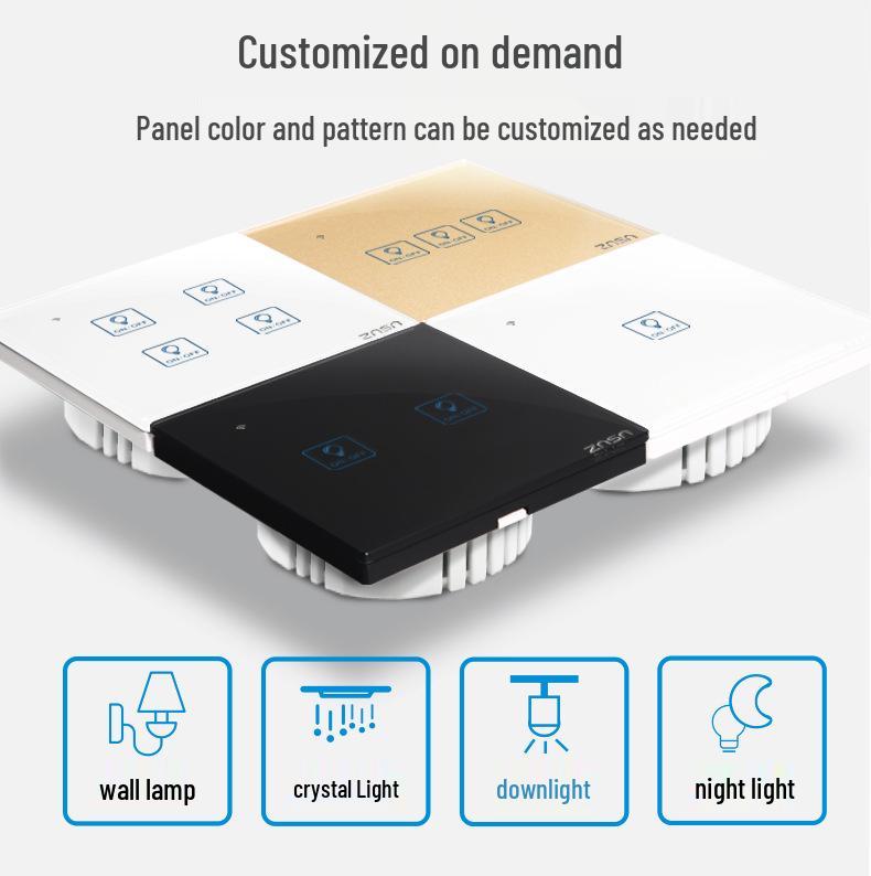 Graffiti Smart WiFi Wall Switch with Alexa & Google Voice Control, US/EU Specs, Touch Panel