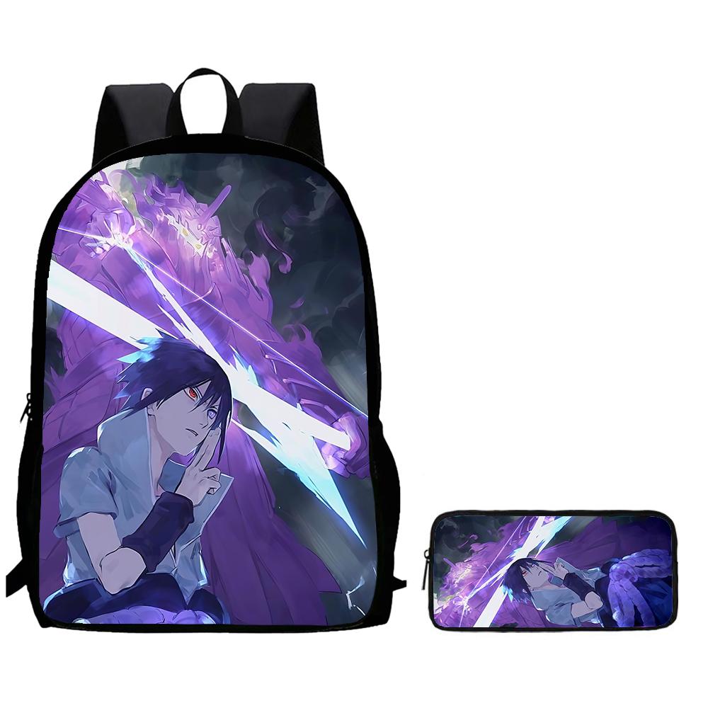 2Pcs Set Kids Backpack With Pencil Bag, Cartoon NARUTO School Bag For Boys Girls Aged 6-10, Durable Lightweight School Backpack.