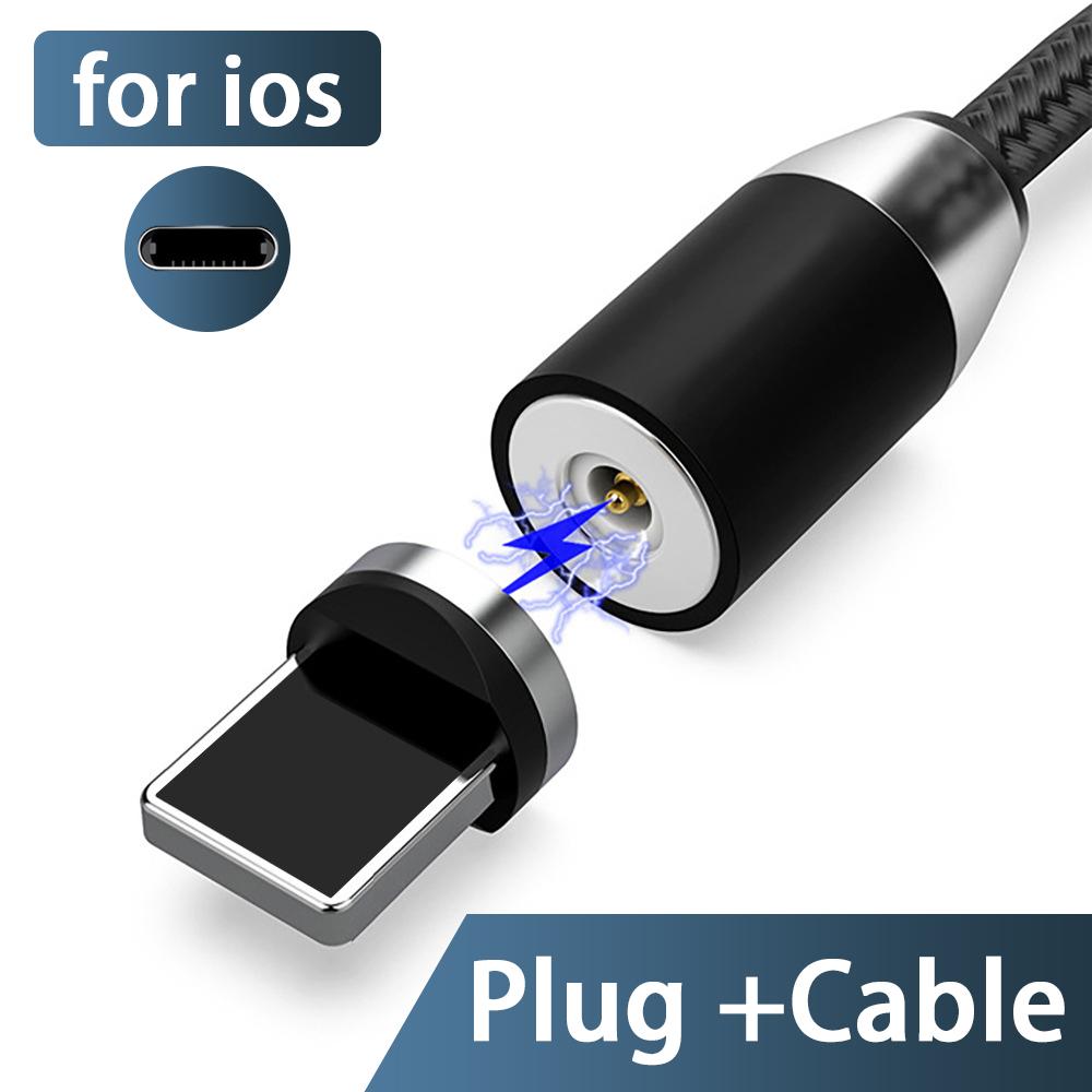 3A LED magnetinis USB kabelis Greitas iPhone įkrovimas C tipo kabelis Magnetinis įkroviklis duomenų įkrovimas Micro USB kabelis Mobiliojo telefono laidas USB laidas