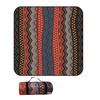 Vintage Print Picnic Blanket Waterproof Outdoor Camping Mat Carry Strap Foldable Travel Rug for Beach Park