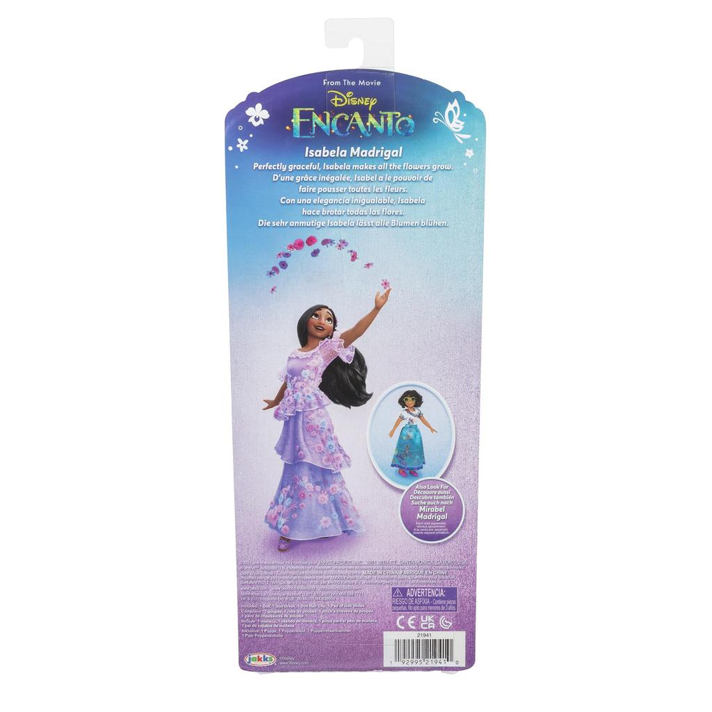 Disney Encanto Isabela Fashion Doll with Dress, Shoes & Hairpins (Isabella Flower) Isabella - Flower