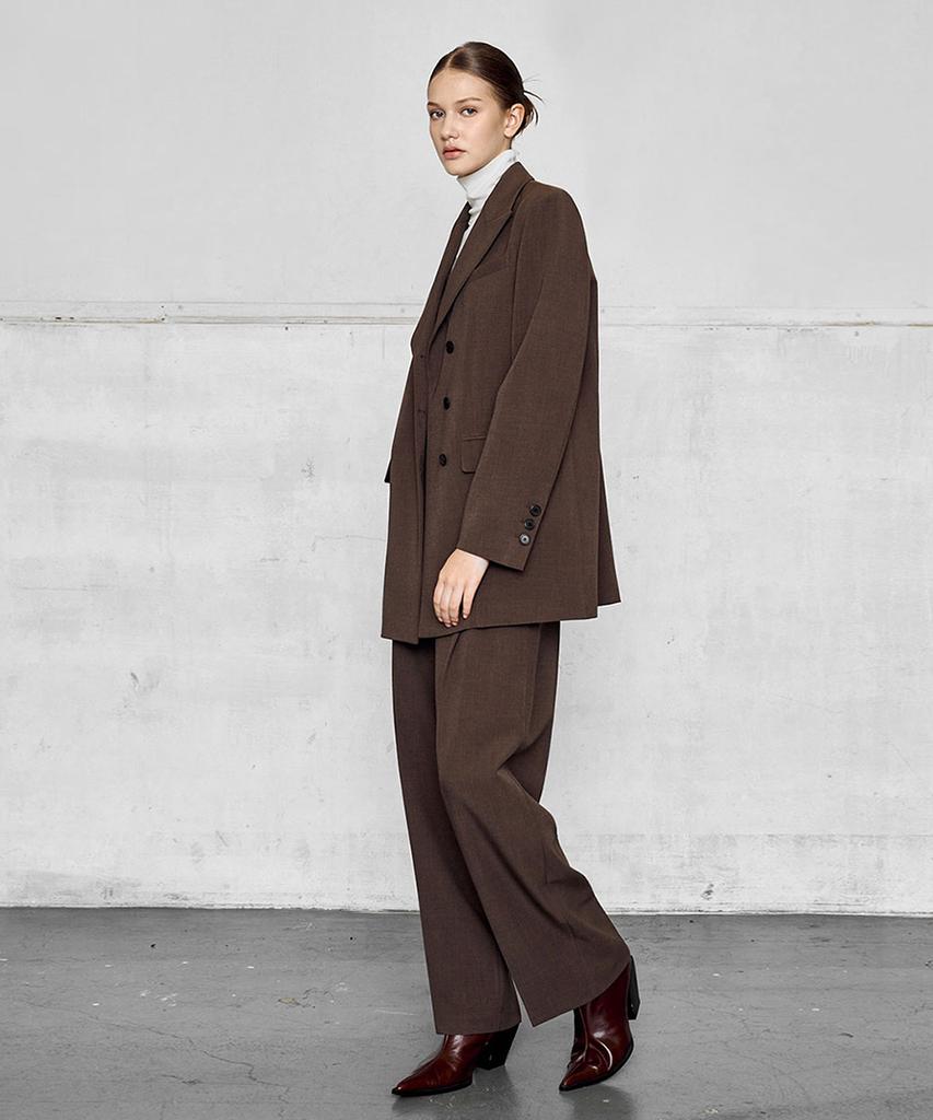 Laneonkyulleoseu Classic Semi-Wide Pants_Brown