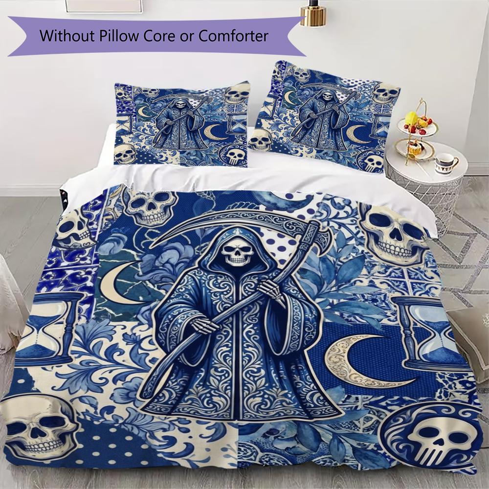

Death Pattern Bedding uilt Set uilt Cover Pillowcase Home Decoration Birthday Gift (1 * duvet cover + 2 * pillowcase without core)57 135x200cm