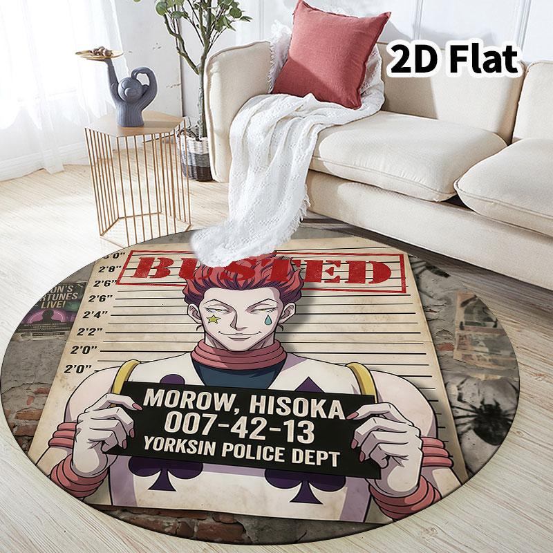 Hunter X Hunter Round Area Rug Carpet Rug For Living Room Bedroom Sofa Playroom Decor Nonslip Floor Mat